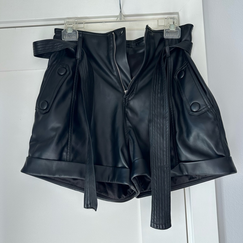 BlankNYC vegan leather paper bag short